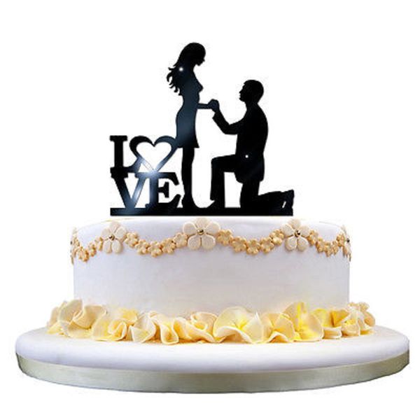 

свадебный торт топпер акриловые украшения жених невесты мистер миссис партия декор черный