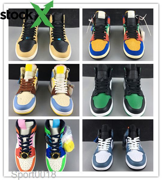 

wholesale new 1 i og mid fearless wmns men basketball shoes designer 1s sneakers sports outdoor trainers size 36-46, Black