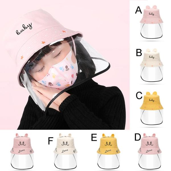 

2020 kids bucket hat anti-dust and anti-fog anti saliva hat parent-child fisherman children outdoor protective with mask, Yellow