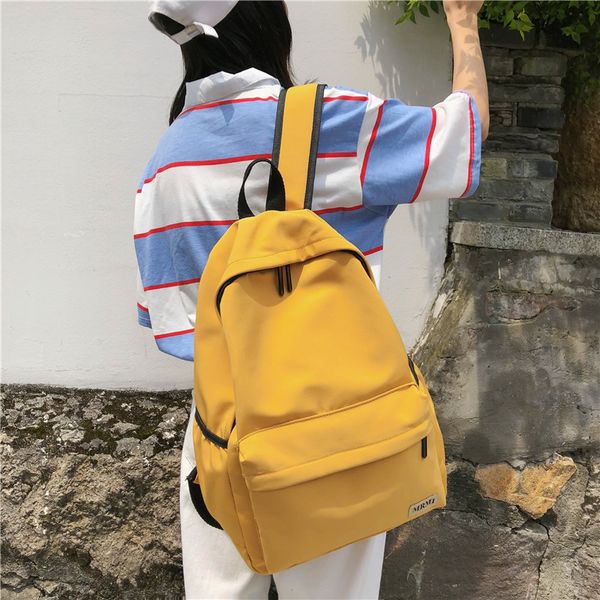 

2020 new ladies backpack korean version large capacity solid color college student backpack outdoor leisure travel bag women