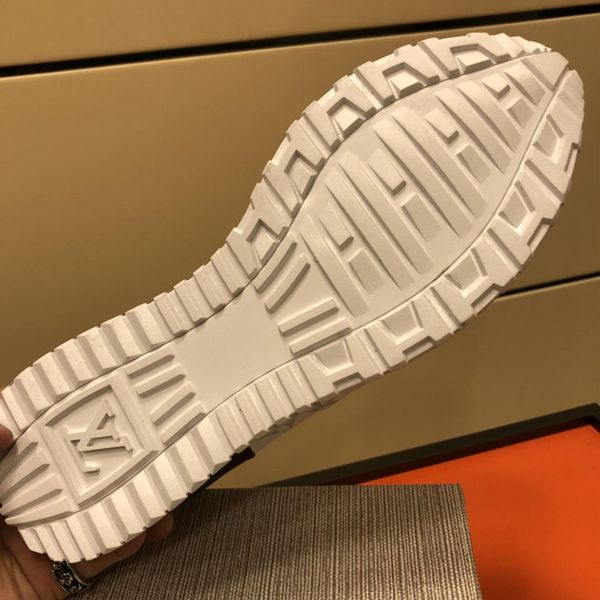 

2019 luxury run away sneaker mens fashion casual shoes lace-up pointed real leather rubber sneakers sole rivoli classic flats shoes