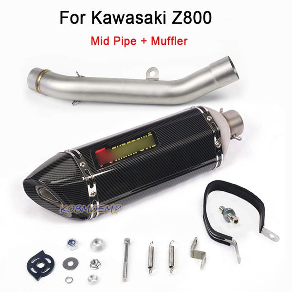 Для Kawasaki Z800 2013-2016 мотоциклов Выхлопные системы Подключение трубопроводов Средний Pipe Ссылка Глушитель Труба из нержавеющей стали Tail Tube