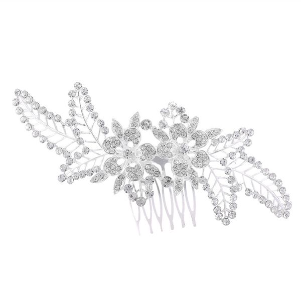 

свадьба 16x7см заколки из бисера головной убор из листьев цветка невесты с короной из бриллиантовых головных уборов для невесты, исполняющей, Golden;silver