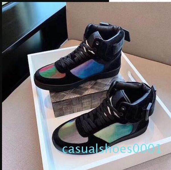 

2020 designer rivoli sneaker boot high trainers boot for men and women low-shoes leather trainers ag22, Black