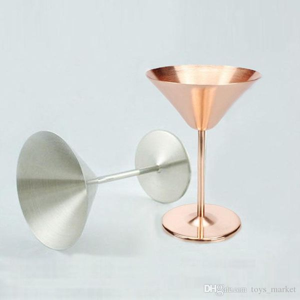 

новые розовые золотые стеклянные бокалы для вина однослойные 8-унция из нержавеющей стали мартини маргарет шампанское кубок мартини бокалы к