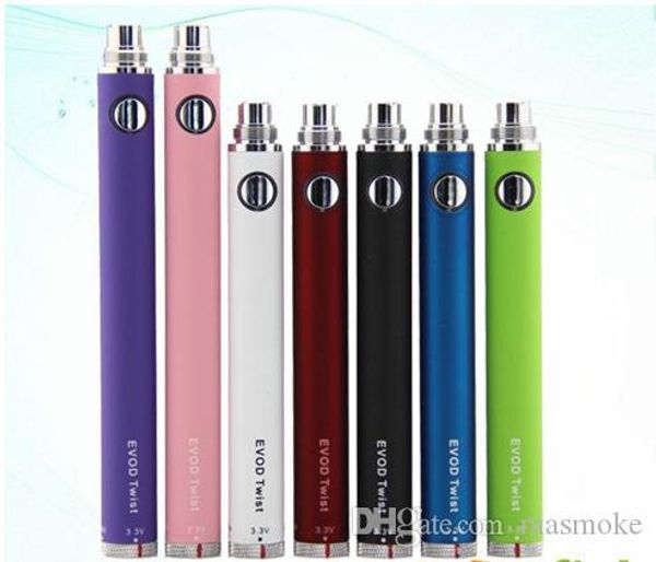 

evod twist battery for electronic cigarette variable voltage 3.3-4.8v 650mah 900mah 1100mah compatible with all series ego kit ce4 ce5 mt3