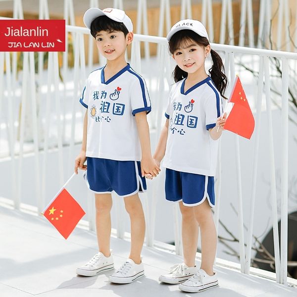 

dlo1h children's short-sleeved set 2020 two-piece baby cotton t-shirt children's wear shorts short sleeved shorts suit zhong xiao