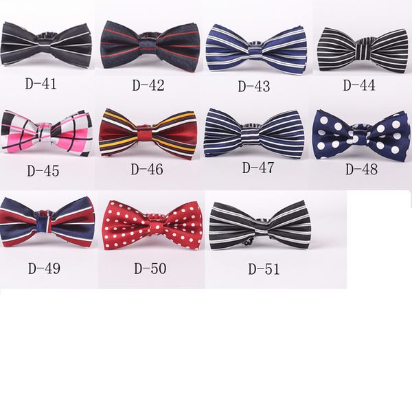 

fashion children kids baby boys girls party wedding bowtie bow tie necktie gift polka dots striped 41-51, Black;gray