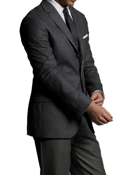 

special offer: dark grey pure wool men suits custom made luxury comfortable 100% wool business suits for men bespoke groom, White;black