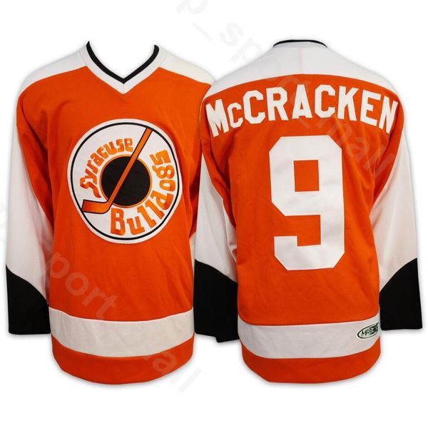 

syracuse bulldogs ice hockey 9 tim dr hook mccracken 2 ogie ogilthorpe slap sslapsmovie jersey men orange stitched ing, Black