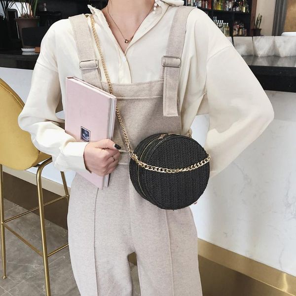 

fashion women's bag tassel woven flower bag ladies shoulder straw zipper casual handbag linen material package modis#38