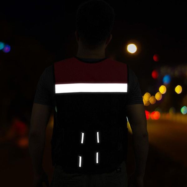 

men women cycling with pocket running outdoor sports reflective safety vest climbing soft riding night warning oxford cloth