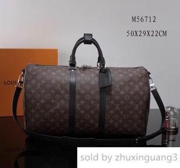 

50 m56712 black leather travel bag handbag houlder me enger tote iconic cro body bag handle clutche evening