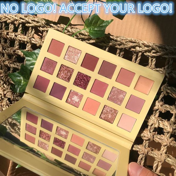 

18 color nude glitter eyeshadow matte shimmer eye shadow palette accept your logo