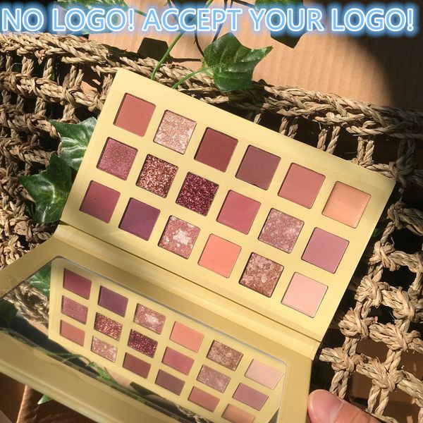 18 colori Nude Glitter Eyeshadow Matte Shimmer eye shadow Palette accetta il tuo logo