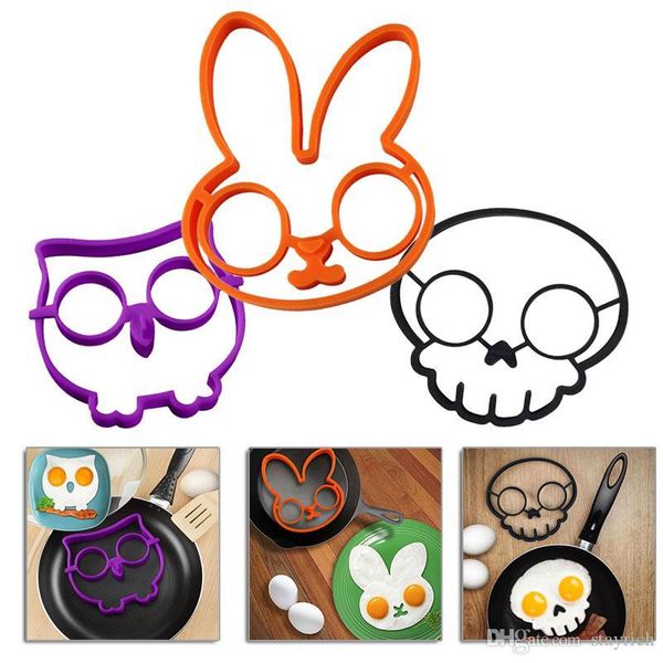 

кремний блины форма яичного набор инструментов сова хет птица череп облако fried egg art kitchen гаджет творческого смешной лоток держателя