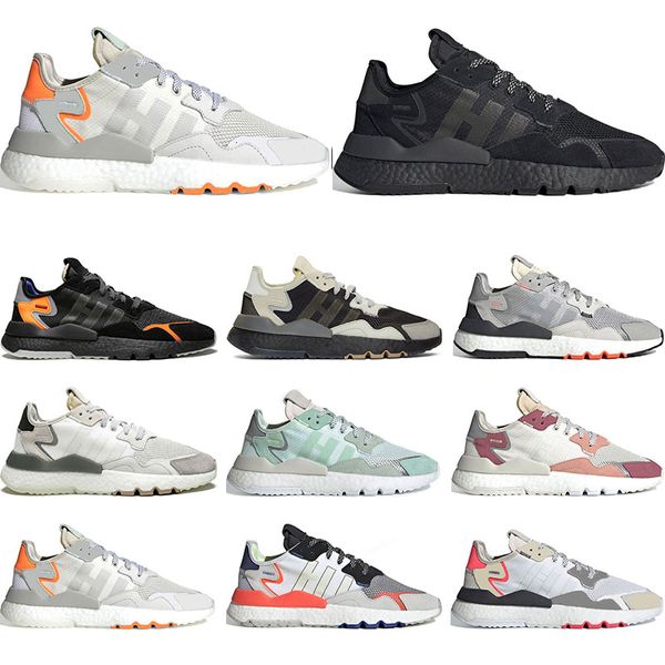 

2020 nite jogger 3m reflective running shoes for men women triple black white breathable trainer sports sneakers size 36-45