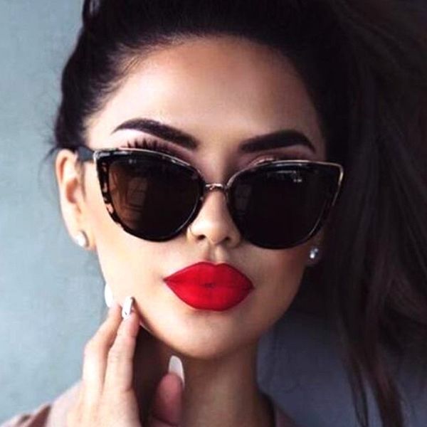 

cateye sunglasses women vintage gradient retro cat eye sun glasses female eyewear 2020 oculos feminino lentes de sol mujer uv400, White;black