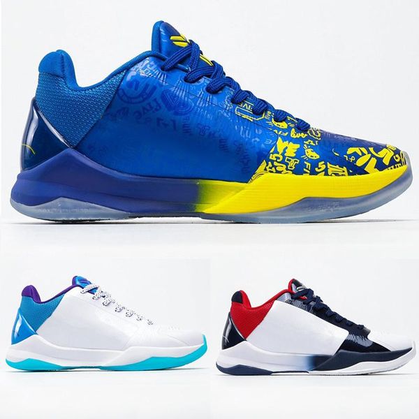 

mamba 5 v protro men basketball shoes zoom 5s lakers sneaker bryant 5 blue yellow luxury designer sport outdoor trainers chaussures