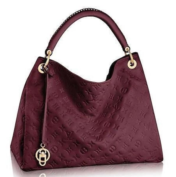 

2019 m43257 artsy mm embossed burgundy real caviar lambskin le boy chain flap bag handbags shoulder messenger bags totes
