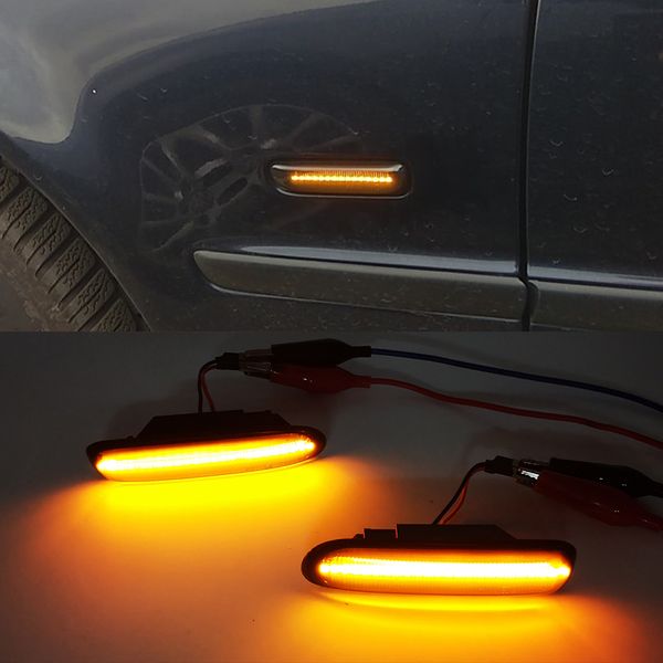 

1 set for bmw 3 series e46 sedan coupe wagon convertible 1997-2001 led dynamic turn signal light side fender marker sequential lamp