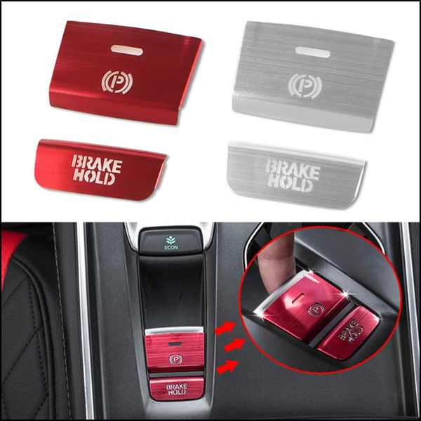 

wooeight red/silver aluminum alloy gear accessories p gear brake hold trim frame fit for accord 2018 2019 interior sticker