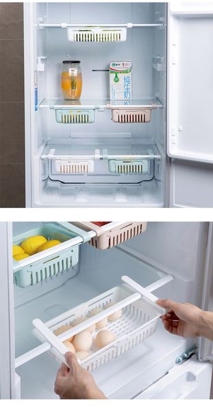 

kitchen container box adjustable slide kitchen fridge er space saver organizer storage boxs rack shelf holder refrigerator