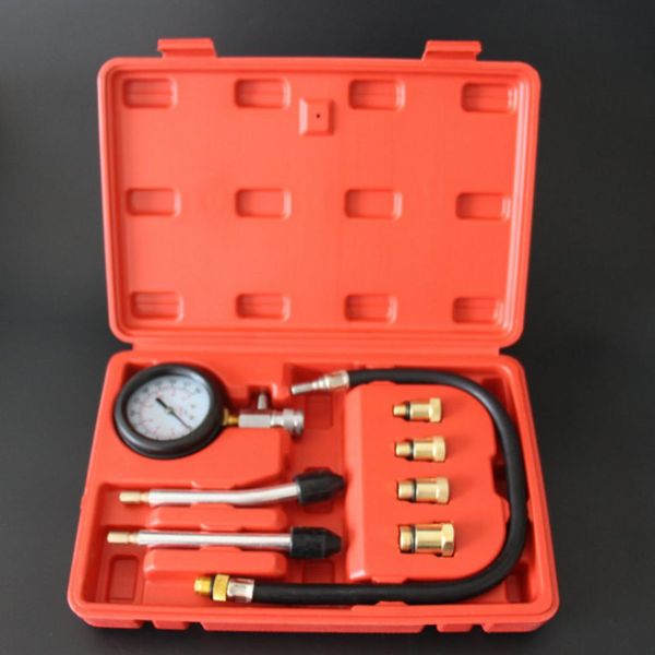 

viecar 9pcs petrol gas engine cylinder compressor gauge meter test pressure compression tester leakage diagnostic tool