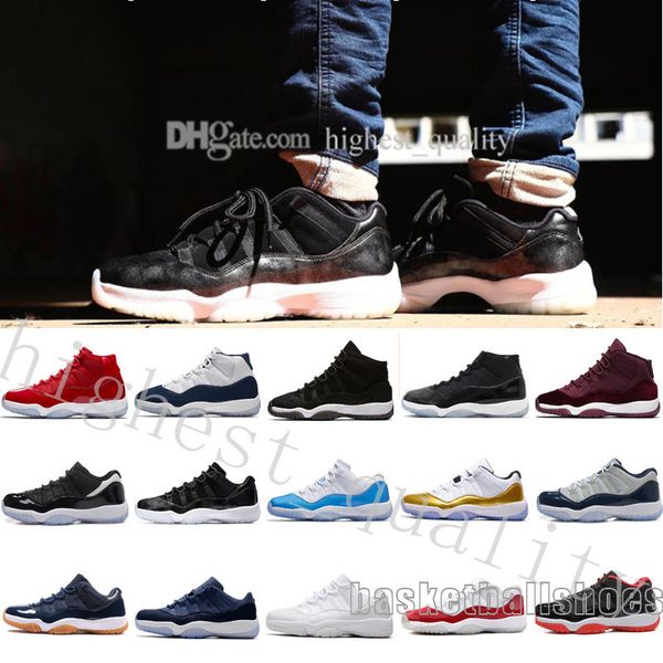 

high new 11 space jam bred gamma blue basketball shoes men women 11s concords 72-10 legend blue cool grey low barons us 5.5-13