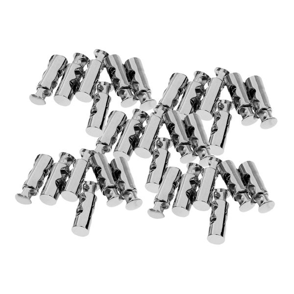 

30pcs metal cord ser locks sends for backpack drawstring shoelaces, Black