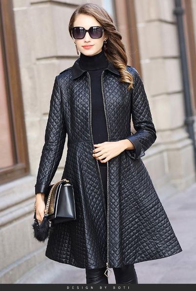 

jacket leather winter jacket women genuine sheepskin coat female thick parka women clothes 2020 long trench coats my4446 s, Black