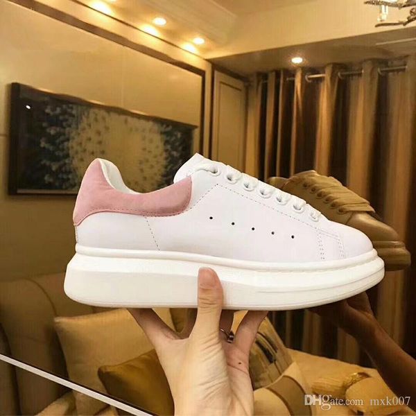 

mens womens casual shoes summer breathable sneaker engraved leather paris white shoes muffin sports sneakers flat leather35-44 yv06, Black