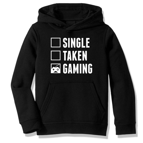 

fleece hooded sweatshirt hoodies gamer single taken gaming casual clothing, Black
