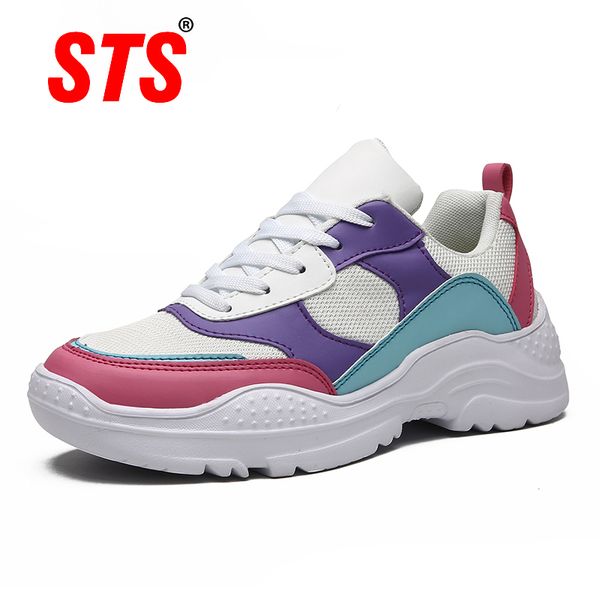 

sts women's casual shoes outdoor comfortable light footwear plus size ladies gym shoes sport sneskers for women colorful, Black