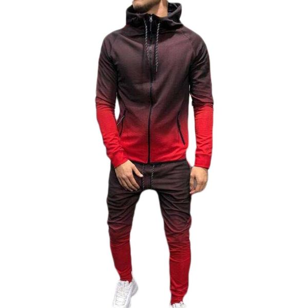 

casual men's sports hoodie suit solid color men's sportswear two-piece spring and autumn fitness ropa deportiva hombre, Black;blue