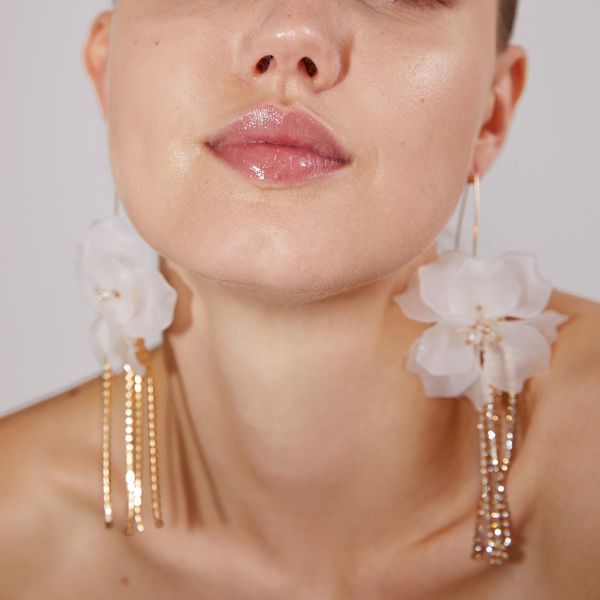 

vodeshanliwen 2019 za fashion boho flower tassel earrings for women new rhinestone statement long earrings bijoux wholesale, Silver