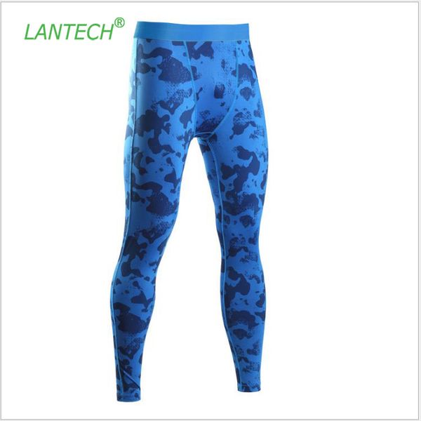 

lantech men compression pants tights running run training exercise fitness gym football soccer basketball pants camouflage, Black;blue