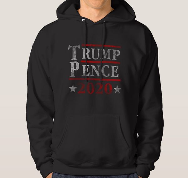 

re-elect trump pence 2020 election hoodie, Black