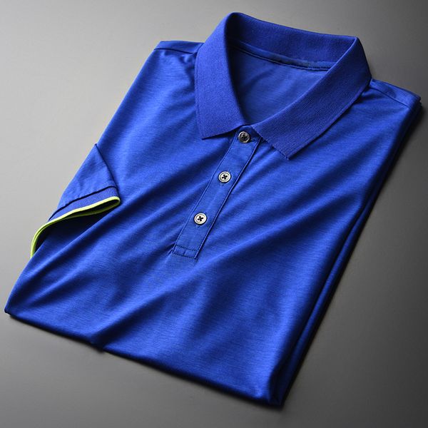 

новые летние lyocell мужские футболки роскошные с коротким рукавом сплошной цвет синий мужской футболки плюс размер 4xl мода тонкий случайны, White;black