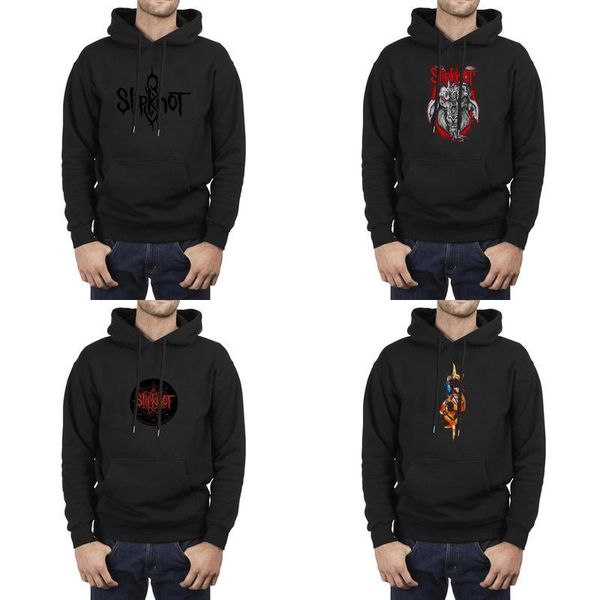 

men design printing heavy metal band slipknot music black oversized hoodies crazy warm hoodie art logo heavy metal band art design skull