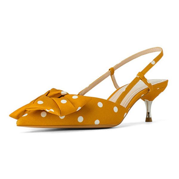 

new spring & summer2020 women slingbacks pointed toe shallow point bow girls sweet shoes sandals french style, Black