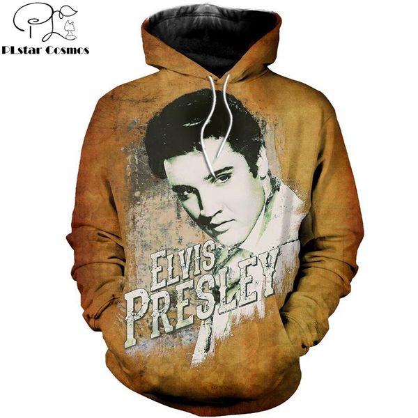 

plstar cosmos 2019 fashion men hip hop hoodies singer elvis presley print 3d rock hoodie apparel streetwear y22, Black