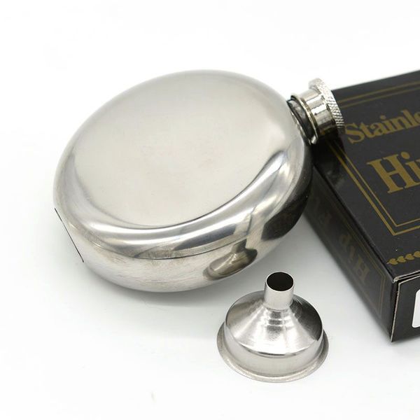 

5oz whisky alcohol bottle with funnel round hip flasks stainless steeloutdoor drinkware wine bottle gifts for men, women