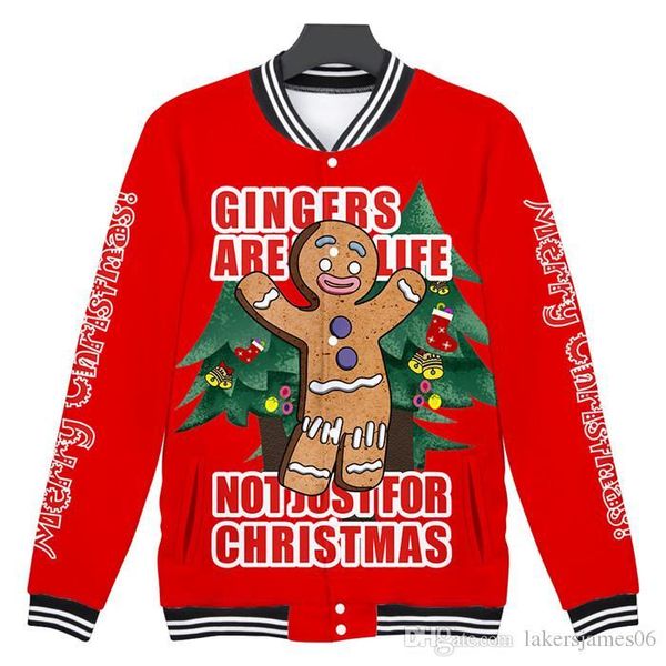 

jackets long sleeve crew neck winter homme clothing ugly gingerbread man festival casual apparel mens christmas designer, Black;brown