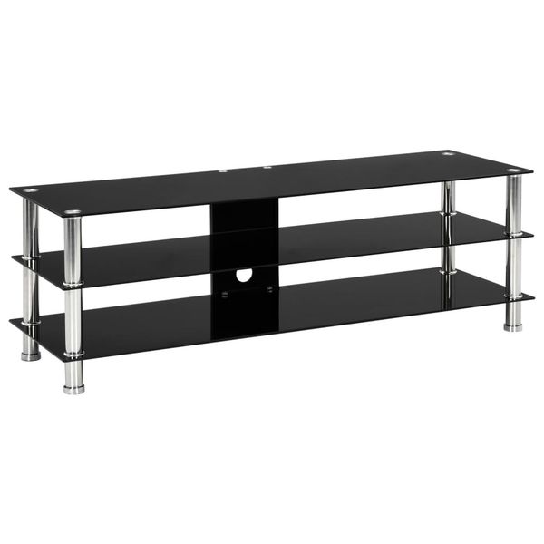 

black tv stand 120x40x40 cm in tempered glass living room furniture