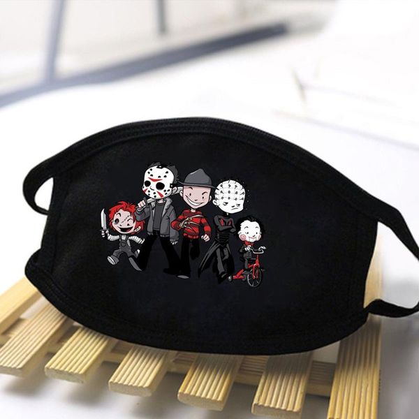 

one piece mask black windproof dustproof mouth-muffle horror movie back to the future mask reusable masks zjeto