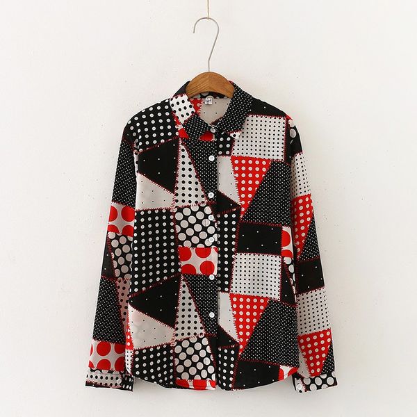 

elegant office lady shirt autumn long sleeve printed lapel slim blouse chic vintage long sleeve shirt plus size xl, White