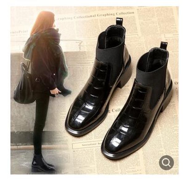 

children boots girls 35-42 flat platform boots women shoes autumn winter fur fashion round toe leather ladies shoes, Black;grey