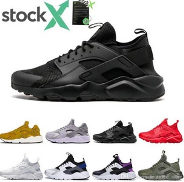 

новый huarache 4.0 1.0 классический тройной белый черный мужчины женщины huarache дизайнерская обувь huaraches спортивные кроссовки кроссовк