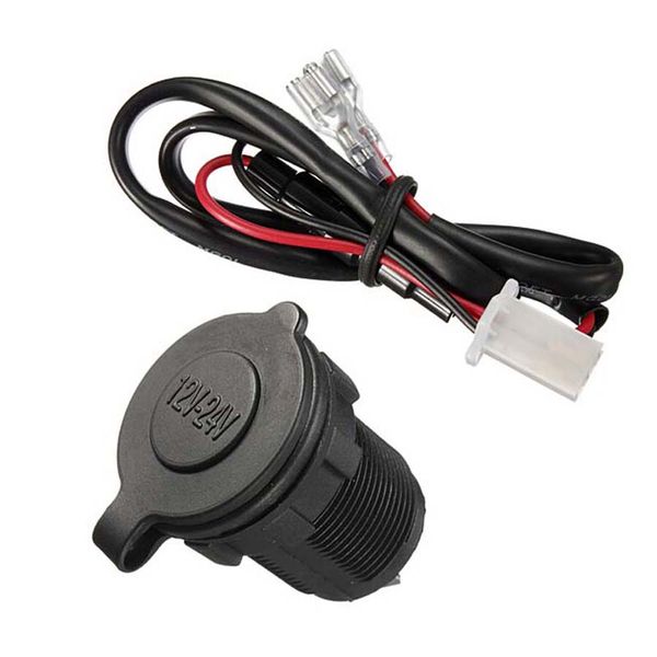 

waterproof 12v / 24v accessory power socket car motorcycle cigarette lighter plug with 60cm cord ing